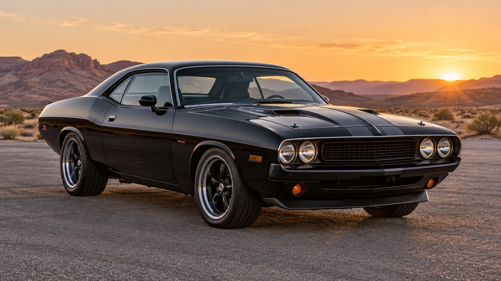 Black muscle car